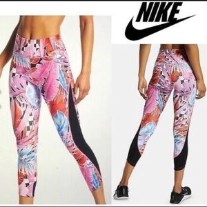 Nike Cropped Leggings Floral Print Casual Dri-fit Size:XXL